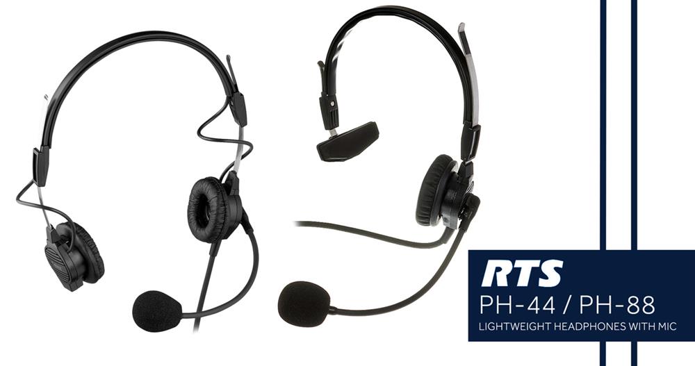 rts telex ph-44 ph-88 light headphones