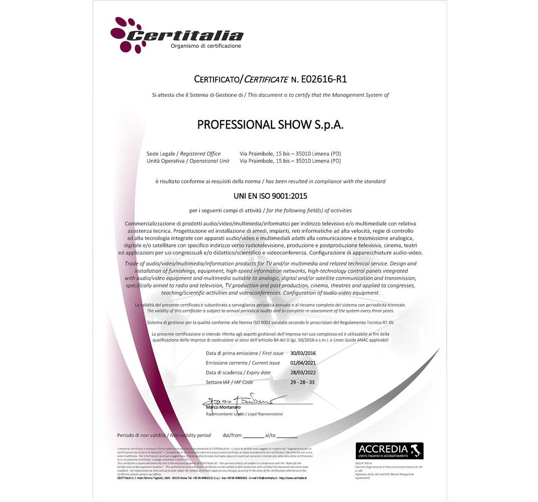 Certificate ISO 9001